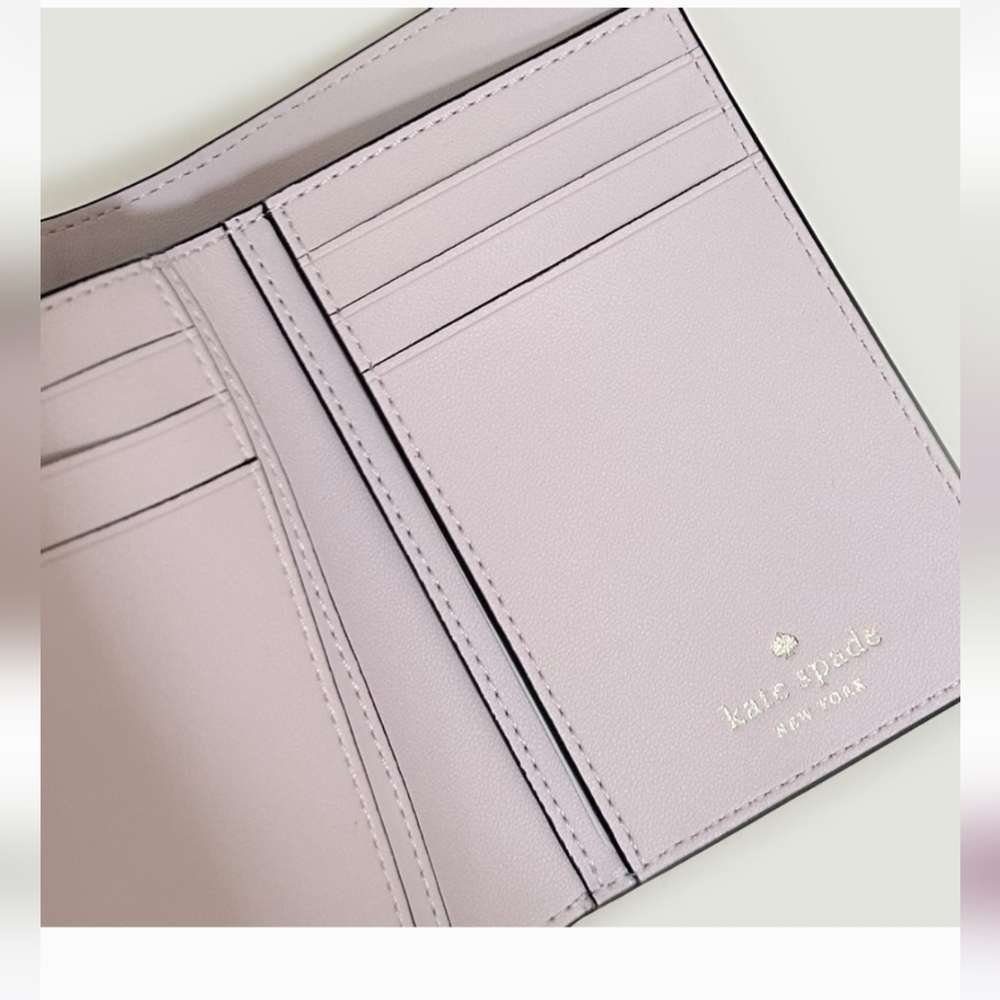 Kate Spade Reegan Leather Medium Flap Wallett, Pale Amethyst NWT - Picture 3 of 10